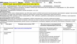 Технологическая карта дистанционного урока "НЕБЕСНЫЕ ЯВЛЕНИЯ И ДИСПЕРСИЯ СВЕТА." Пропедевтический курс физики . Степанова . 5 кл.