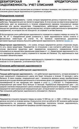 Обложка для материала ДЕБИТОРСКАЯ	И	КРЕДИТОРСКАЯ ЗАДОЛЖЕННОСТЬ: УЧЕТ СПИСАНИЯ