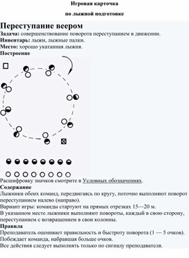 Игровая карточка "Переступание веером"