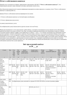 Обложка для материала Отчет о собственном капитале