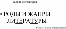 Обложка для материала Презентация на тему "Роды и жанры литературы"