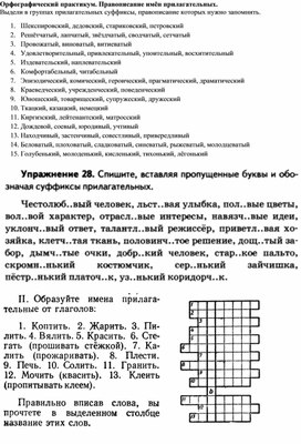 Орфографический практикум. Правописание имён прилагательных.