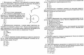 Обложка для материала Тема_криволинейное движение_10 класс(тест) приложение 3