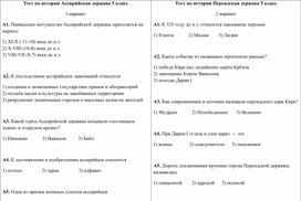 Тест по истории Ассирийская держава 5 класс