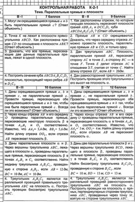 Обложка для материала Геометрия в таблицах. 10-11кл_контрольная работа