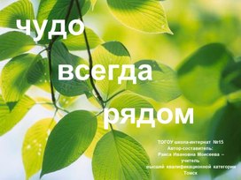 Презентация "Чудо всегда рядом" (Внеурочная деятельность, начальная школа слабослышащее отделение)