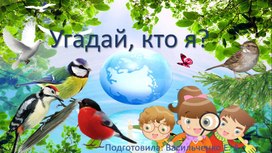Обложка для материала Презентация "Кто спрятался?" (птицы)