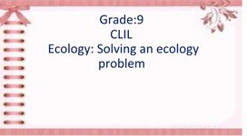 Solving an ecology problem 9 grade