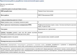 Обложка для материала Технологическая карта по русскому языку в 7 кл.