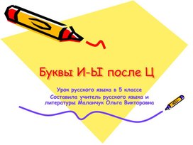 И ы после ц 5 класс презентация