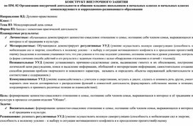 Конструкт внеурочного занятия на тему "Международный день семьи".