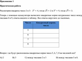Обложка для материала Оценка значений квадратных корней_Приложение 1 к уроку №7 (1)