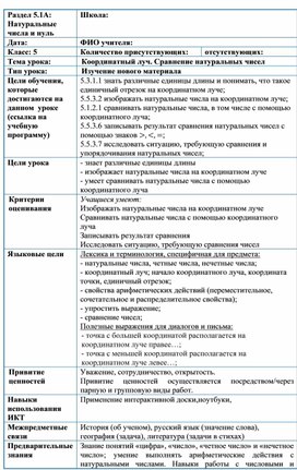 Обложка для материала М5Натуральные числа и нуль. Координатный луч_Разработка урока (1)