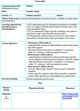 Training radiotelephony phraseology basics  (suitable for future pilots and controllers)