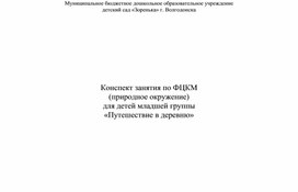 Открытое занятие по экологии для младшей группы