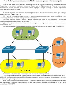Обложка для материала Урок 17. Виртуальные локальные сети VLAN - описание, принцип работы и настройка