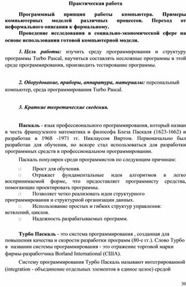 Обложка для материала Практическая работа по информатике
