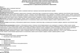 Конструкт урока окружающего мира на тему "Дикие и домашние животные".