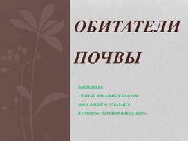 Презентация по окружающему миру в 3 классе