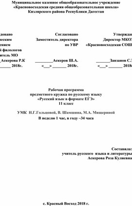 Кружок  11 класс