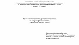 Обложка для материала Технологическая карта урока по математике на тему "Прямоугольник"