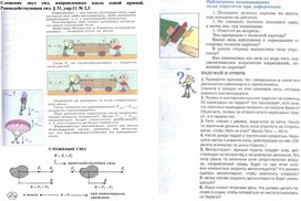 Ресурсный материал по теме Сложение двух сил, направленных вдоль одной прямой. Равнодействующая сил.