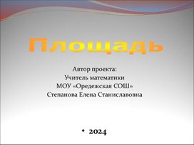 Обложка для материала урок-проект по теме площадь 5 класс