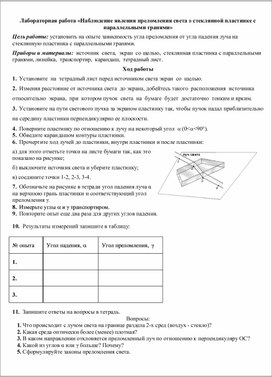 Обложка для материала Наблюдение явления преломления света
