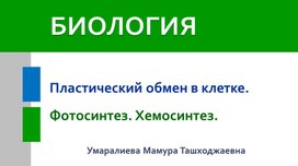 Пластический обмен в клетке