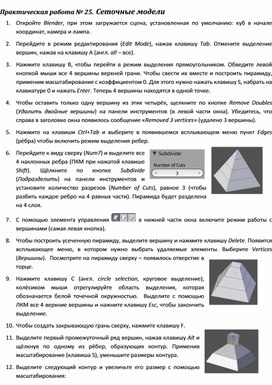 Обложка для материала Практическая работа.	Сеточные модели