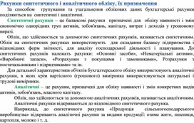 Обложка для материала Рахунки синтетичного і аналітичного обліку, їх призначення