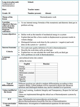 Обложка для материала Thermodynamic work Lesson plan