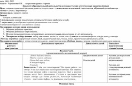 Обложка для материала Конспект образовательной деятельности по художественно-эстетическому развитию (лепка) в старшей группе