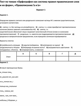 Обложка для материала Тест по темам по русскому языку