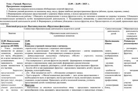 Обложка для материала Календарно-тематическое планирование в старшей группе на тему недели " Урожай.Фрукты"