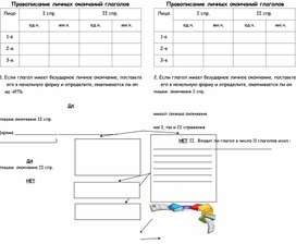 Рабочие листы по русскому языку на тему " Правописание личных окончании глаголов"