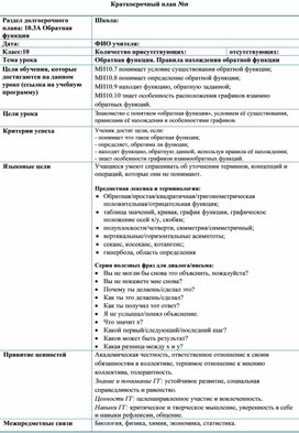 Конспект_Обратная функция