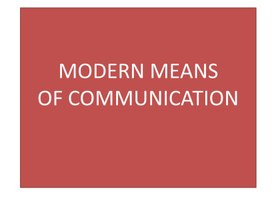 Презентация на тему "MODERN MEANS OF COMMUNICATION"