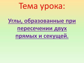 Презентация к уроку геометрии 7 класса по теме: "Углы при параллельных прямых и секущей"