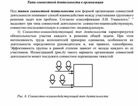 Типы совместной деятельности в организации