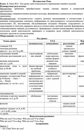 Обложка для материала Конспект урока английского языка по теме Путешествие Рона