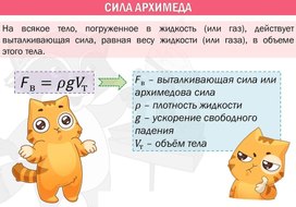 Обложка для материала закон архимеда