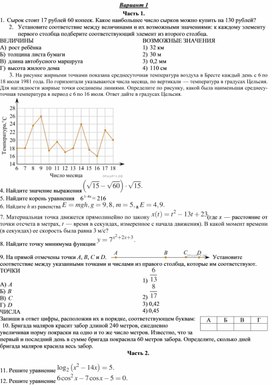 Промежуточная аттестация по алгебре и началам математического анализа за курс 10 класса в форме ЕГЭ