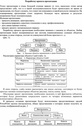 Обложка для материала Разработку проекта презентации