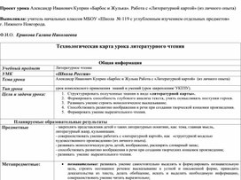 Проект урока А. И. Куприн "Барбос и Жулька" 4 класс. Работа с литературной картой (из личного опыта)