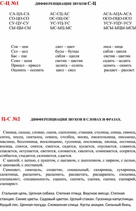 Обложка для материала Карточки по автоматизации звука С -Ц