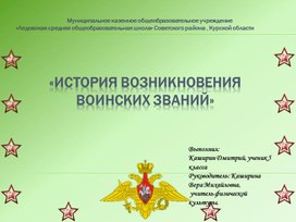 Проект история возникновения воинских званий