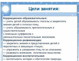 Презентация "Зимующие птицы"средняя группа