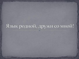 Презентация по родному языку «Язык родной, дружит со мной!»