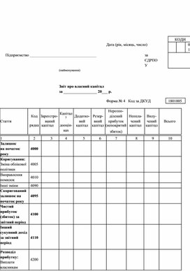 Обложка для материала Звіт про власний капітал